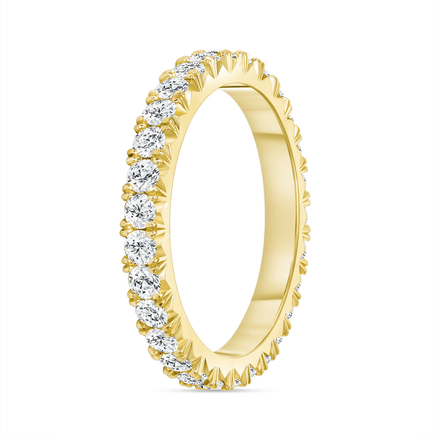 Round Diamond Twisted Link Rope Wedding Ring