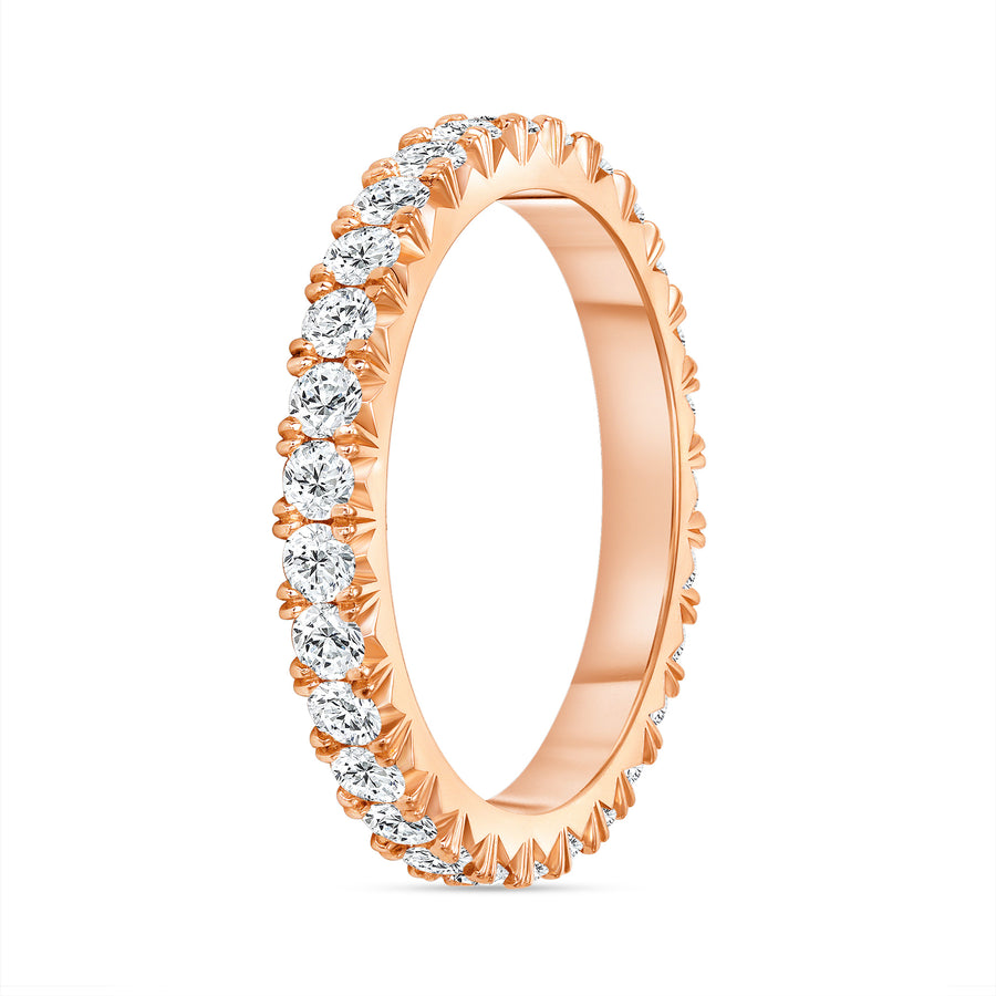 diamond platinum wedding ring rose gold