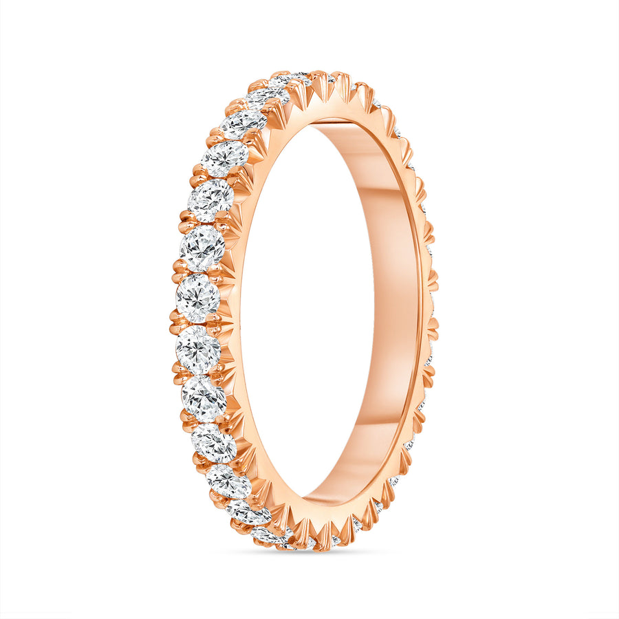 Round Diamond Twisted Link Rope Wedding Ring
