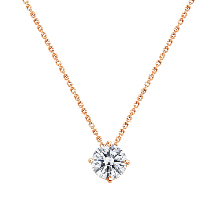 4 Prong Solitaire Diamond Necklace