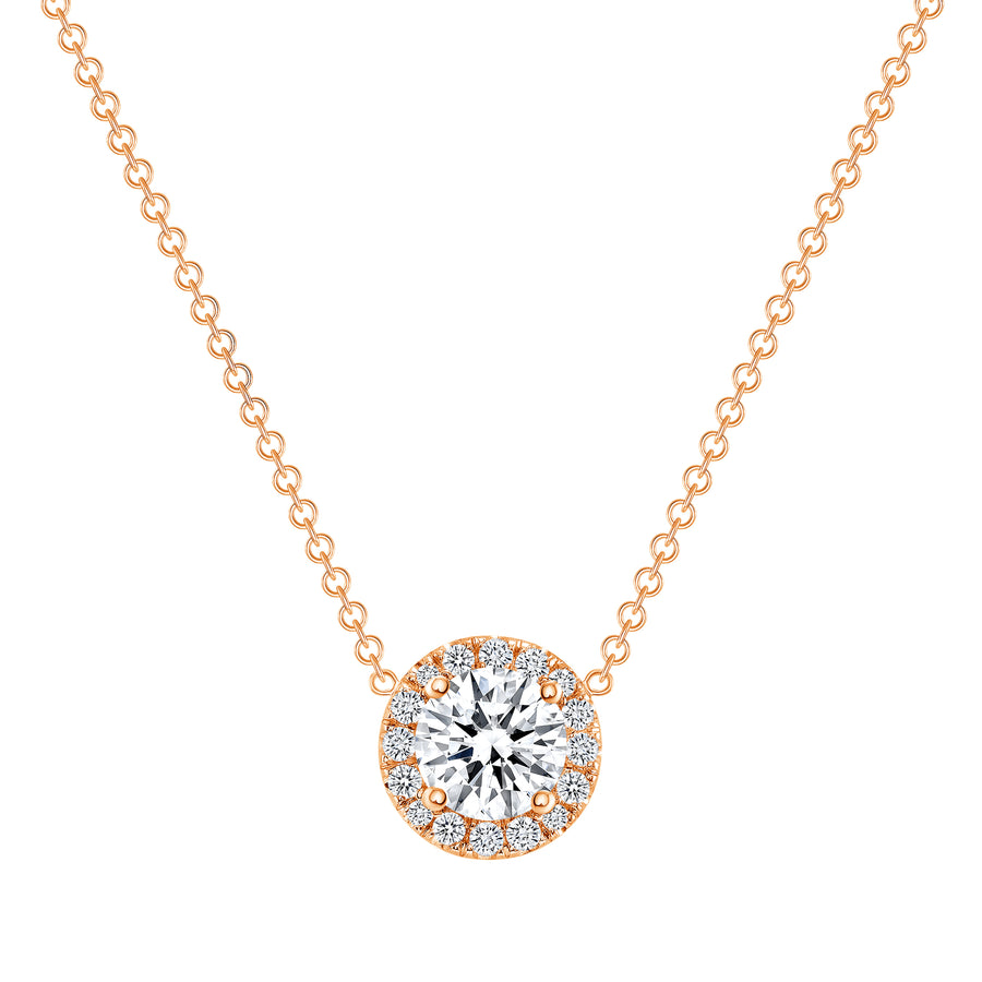 Round Diamond Solitaire Pendant Necklace