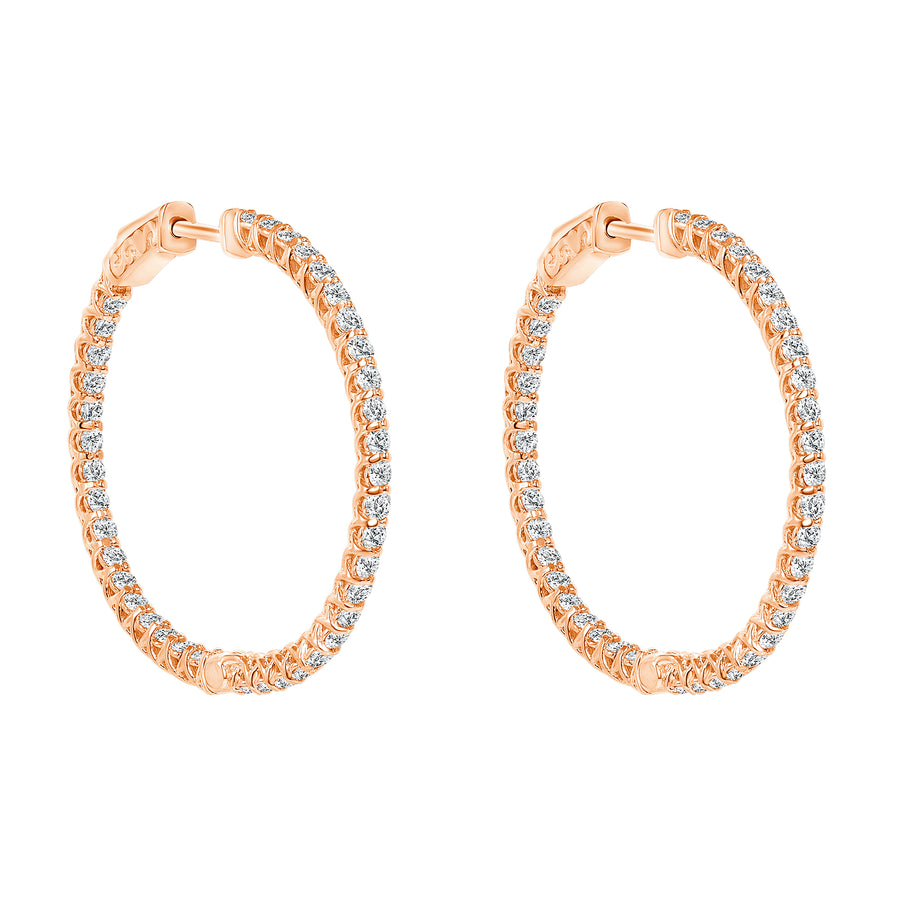 Circular Diamond Hoops Earrings