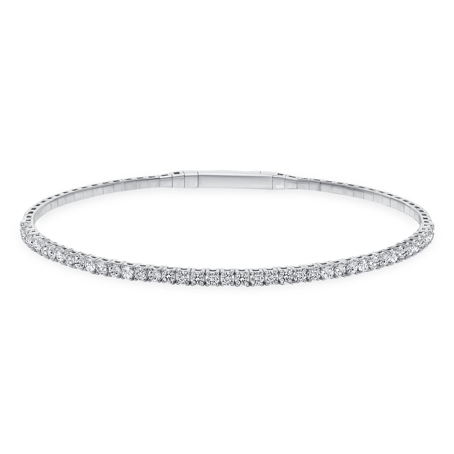 18k White Gold Diamond Bangle Bracelet