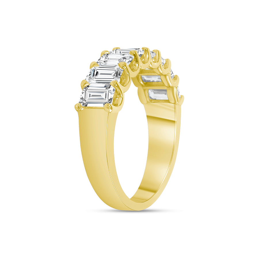 emerald cut half eternity band gold