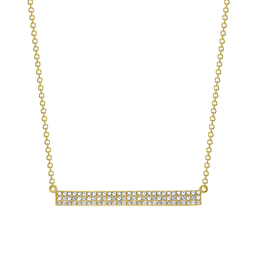 3 Row Diamond Horizontal Bar Pendant Necklace