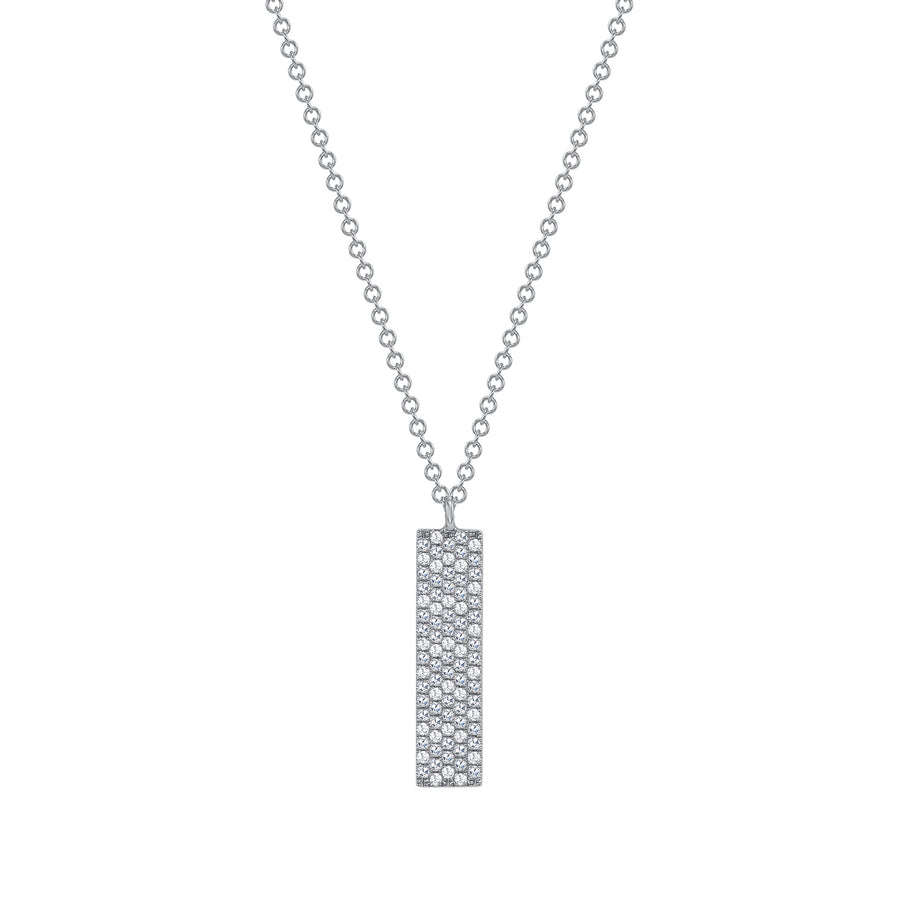 vertical diamond bar pendant necklace rose gold