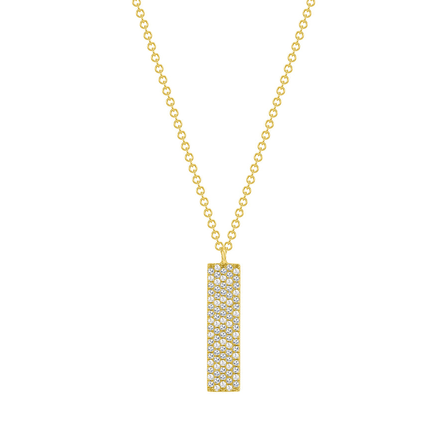 vertical diamond bar pendant necklace gold