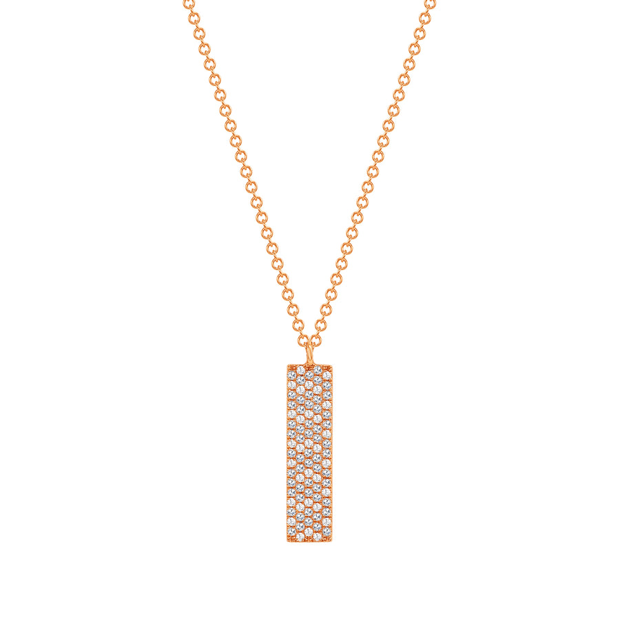 vertical diamond bar pendant necklace white gold