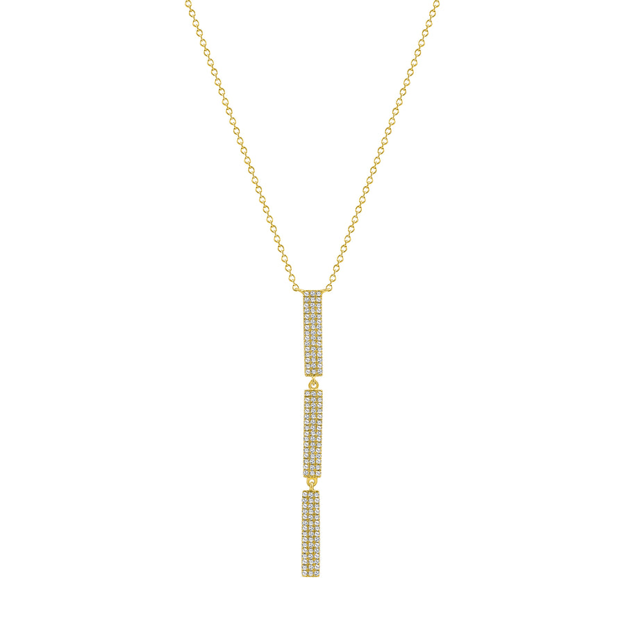 vertical diamond bar pendant necklace with 3 bars gold