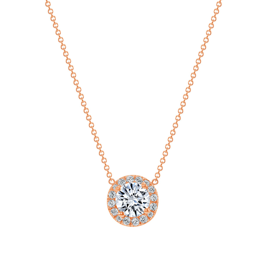 rose gold round pendant necklace