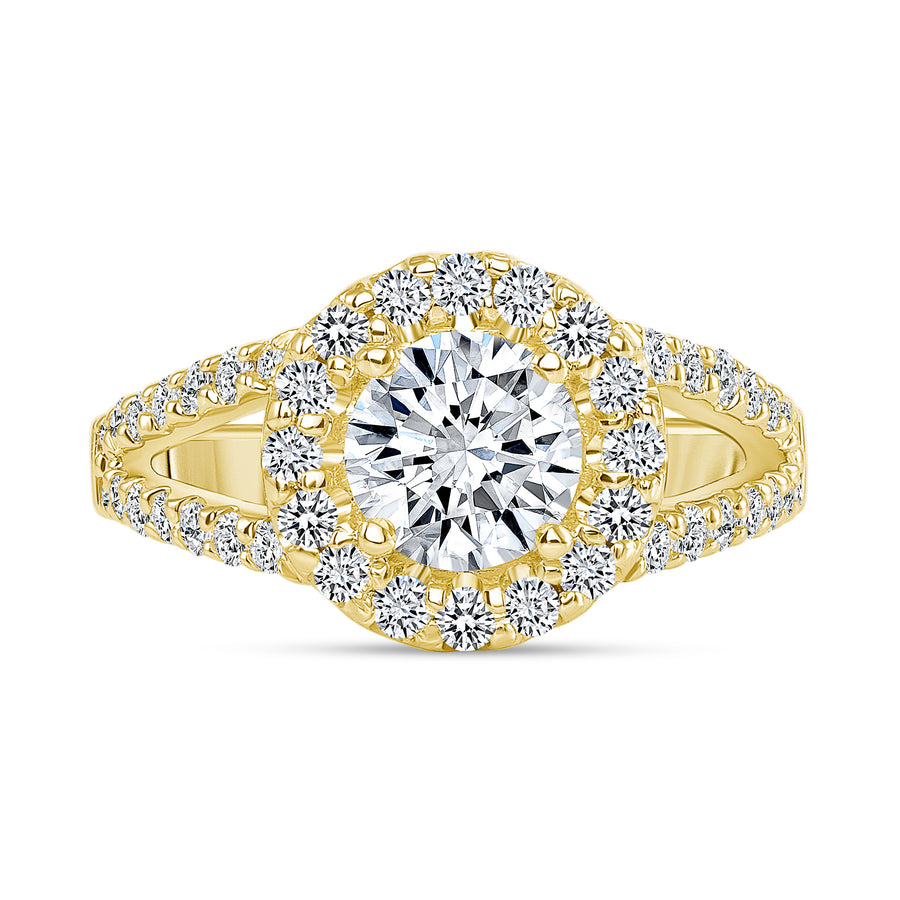 Single Halo Diamond Engagement Ring