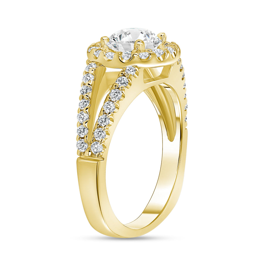 1.5 carat round halo engagement ring gold