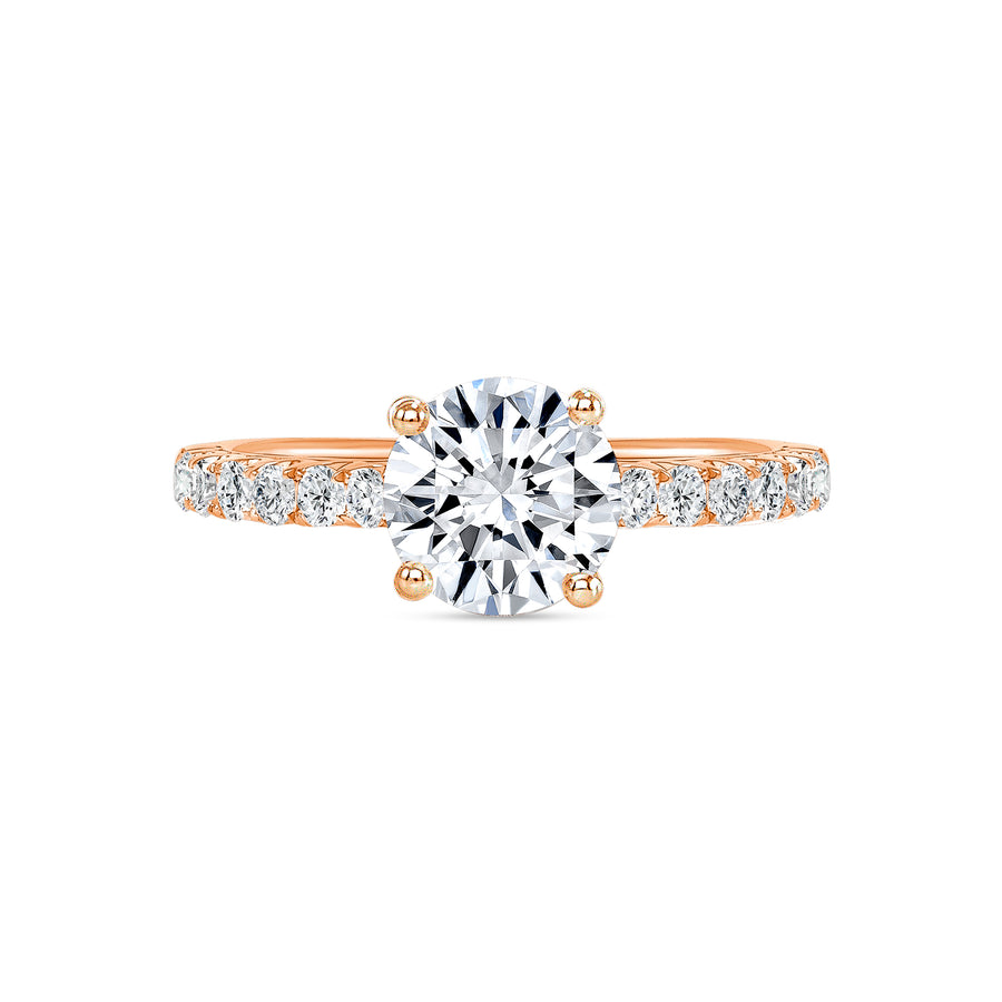 classic round diamond engagement ring rose gold