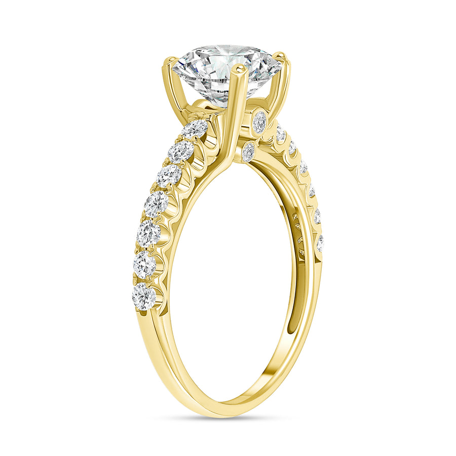 classic round diamond engagement ring gold