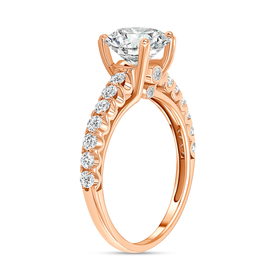 classic round diamond engagement ring rose gold