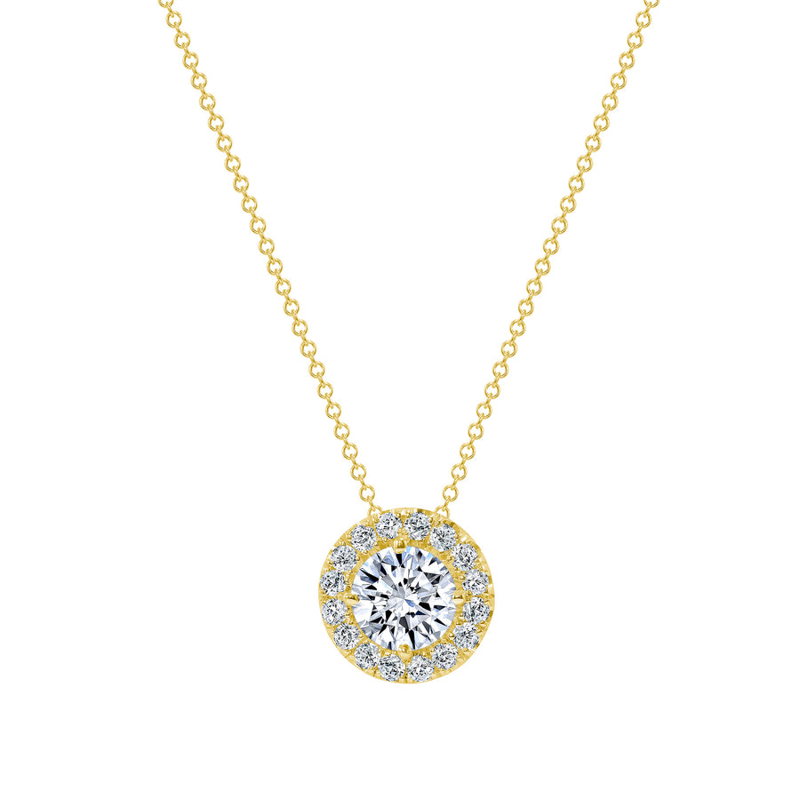 Halo Round 1 Carat Diamond Necklace