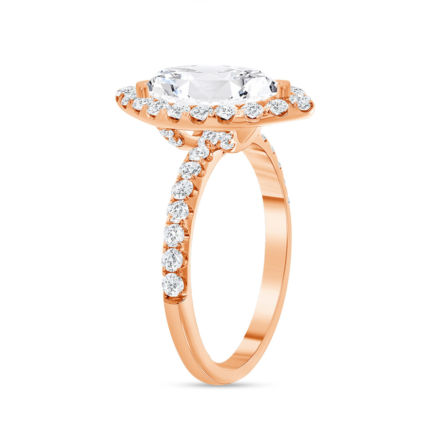 Marquise and Halo Round Diamond Engagement Ring