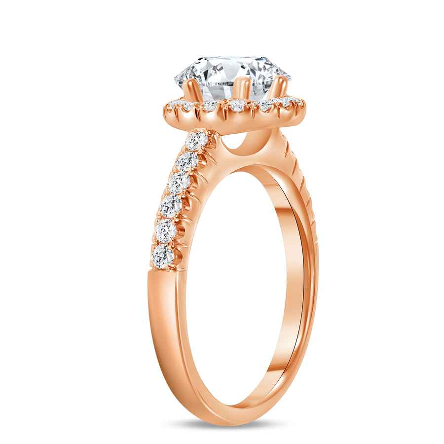 halo pave engagement ring