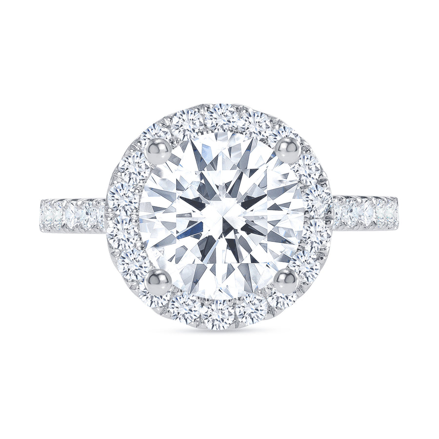 classic halo round diamond engagement ring white gold
