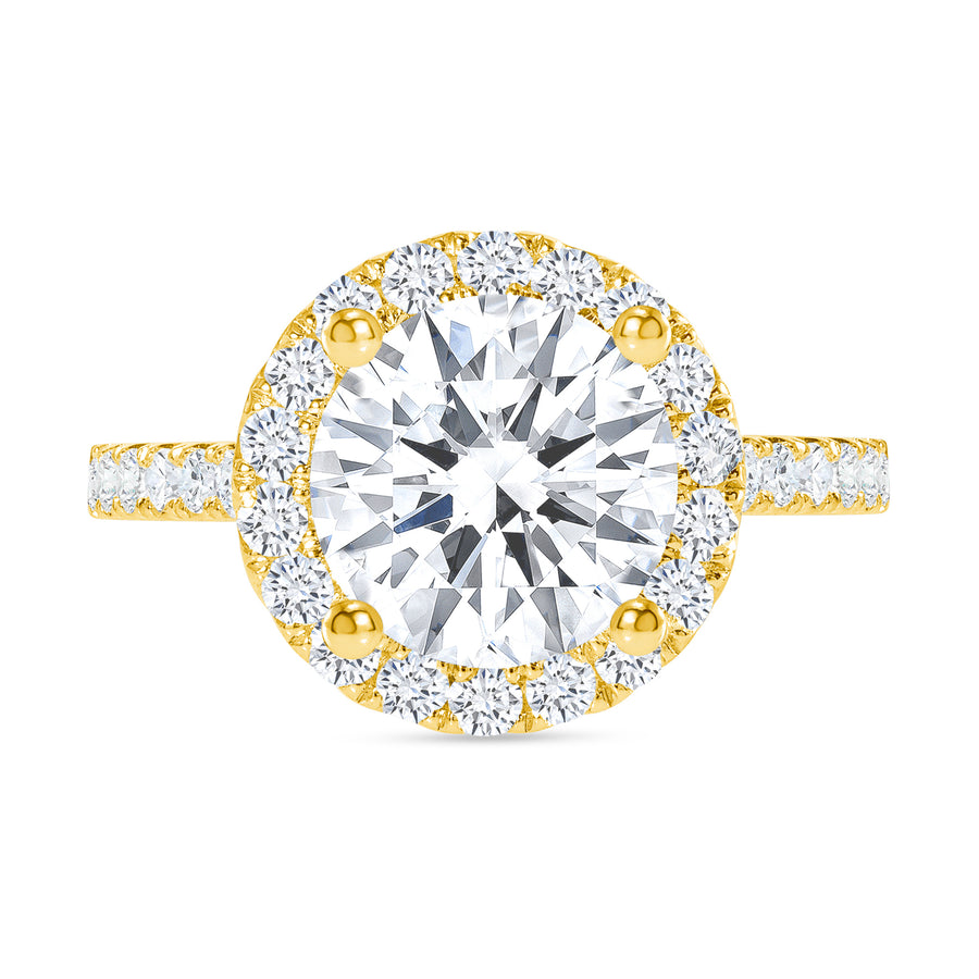 classic halo round diamond engagement ring yellow gold