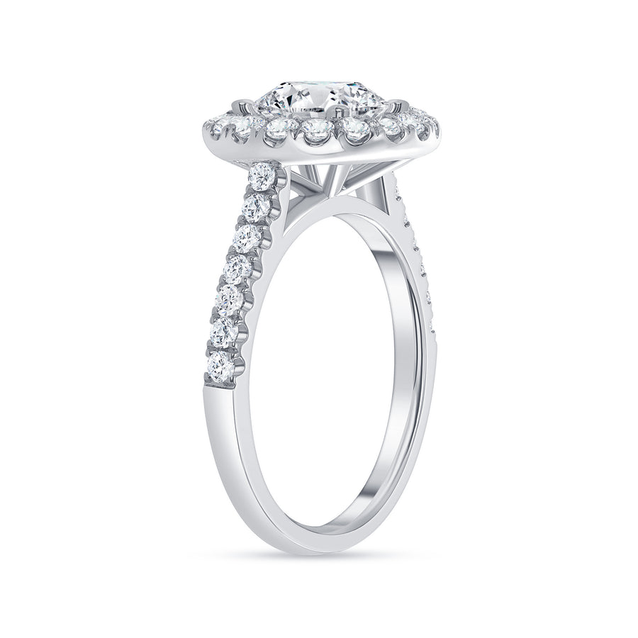 classic halo round diamond engagement ring white gold