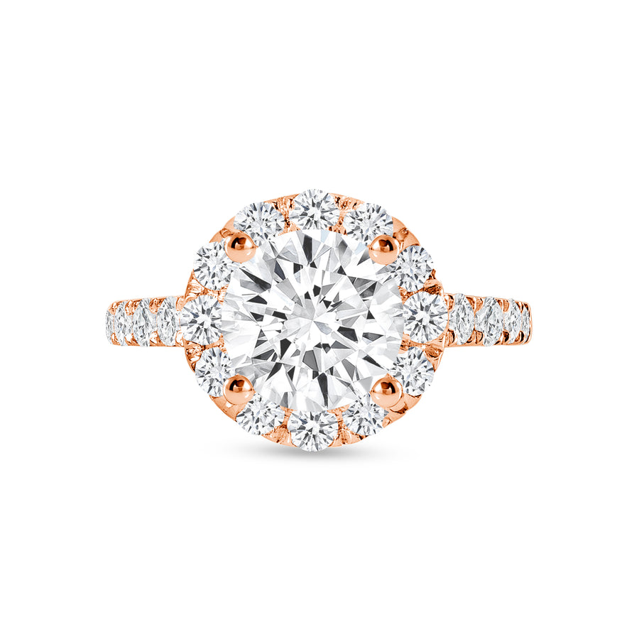 small round halo engagement ring