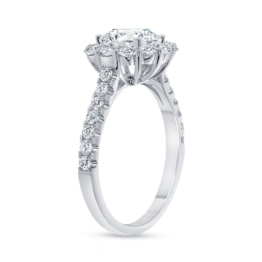 stackable halo round diamond engagement ring white gold