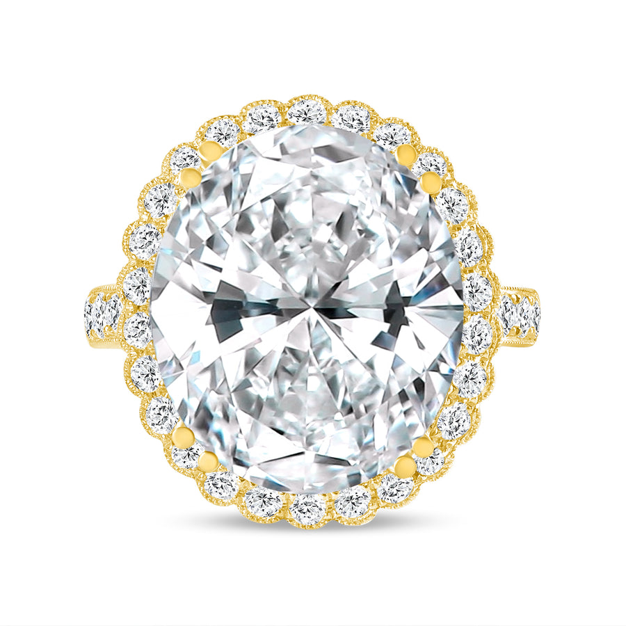 oval cut halo diamond engagement ring yellow gold