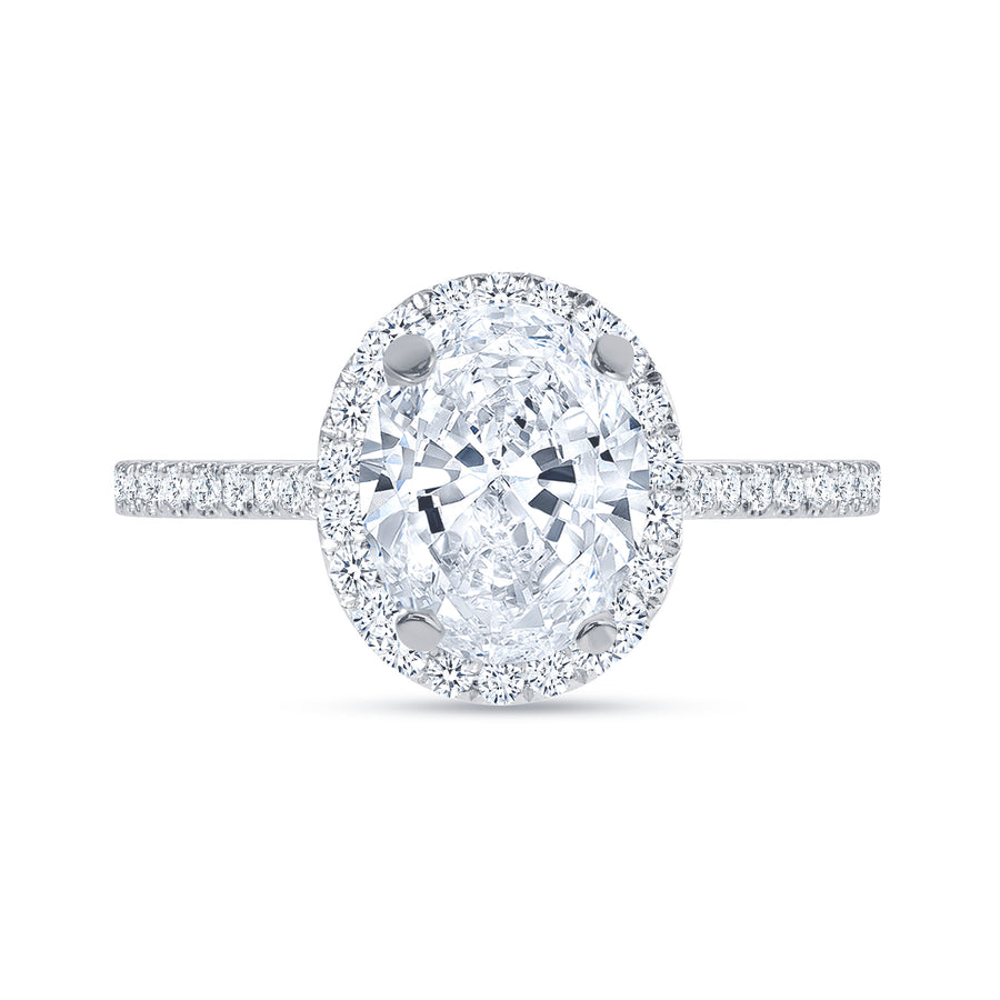 Round diamond on sale with oval halo