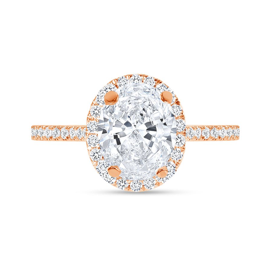 oval halo diamond engagement ring rose gold