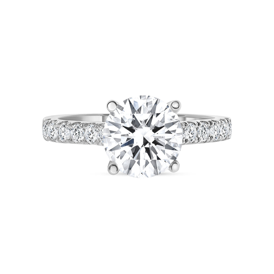 pave diamond engagement ring white gold