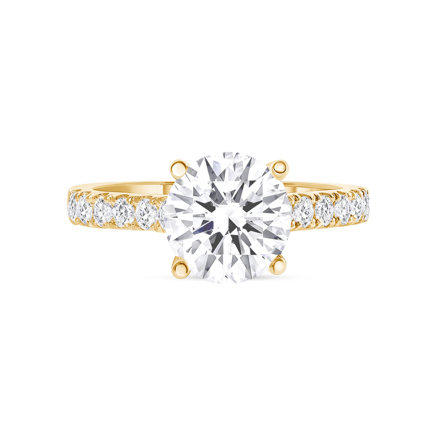 pave diamond engagement ring gold