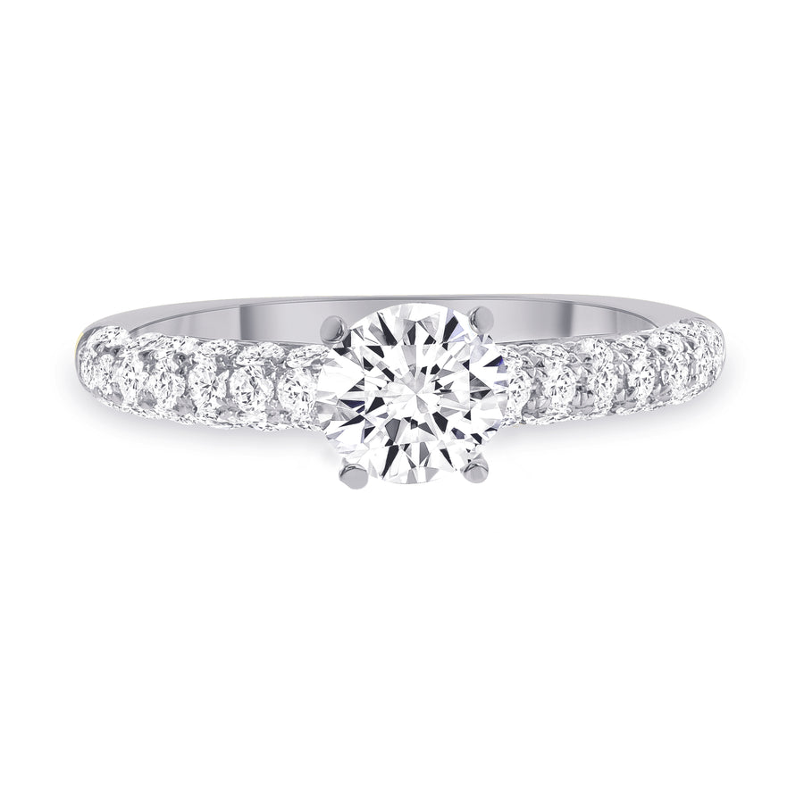 prong setting engagement ring  white gold