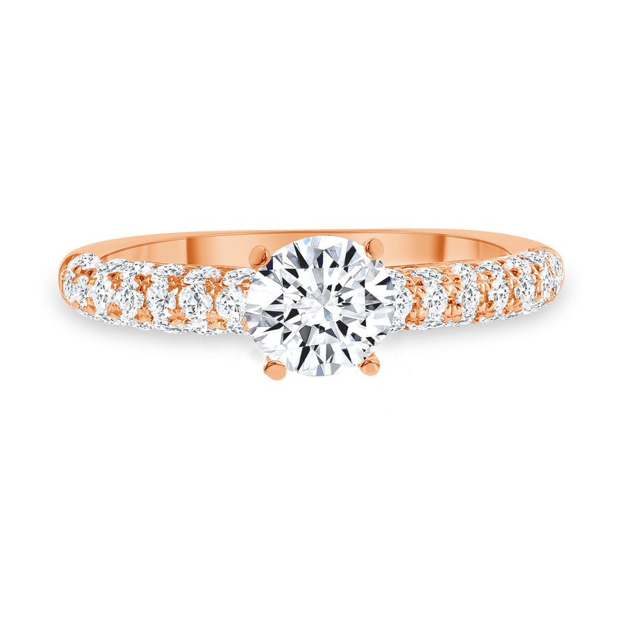 prong setting engagement ring rose gold