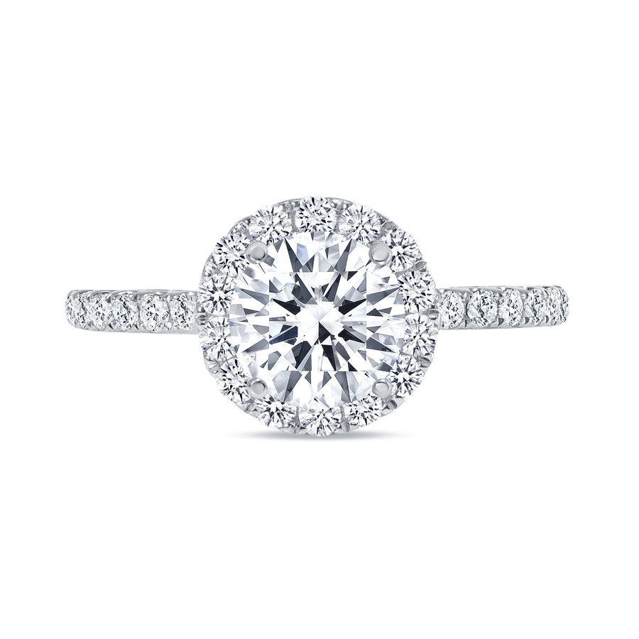 round cut halo diamond engagement ring white gold