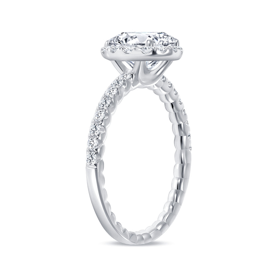 round cut halo diamond engagement ring white gold