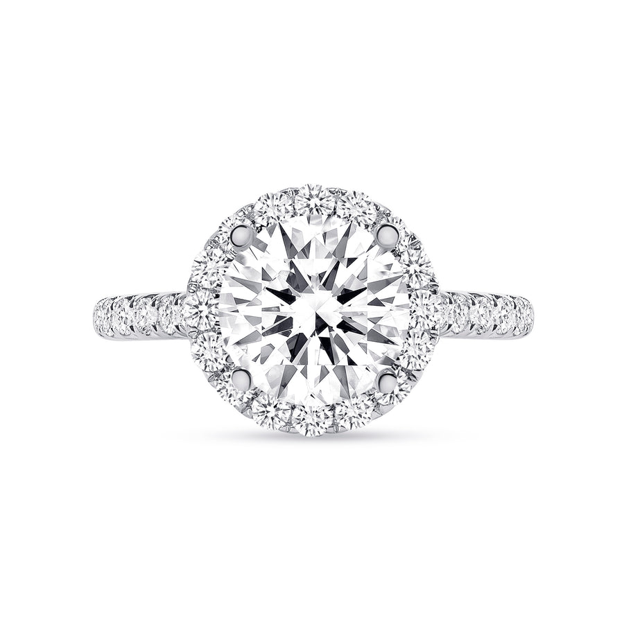 round halo diamond engagement ring