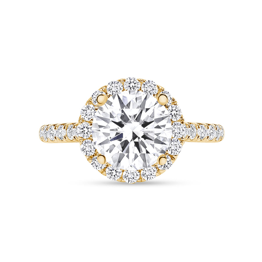 1.5 Carats Round Diamond Halo Engagement Ring