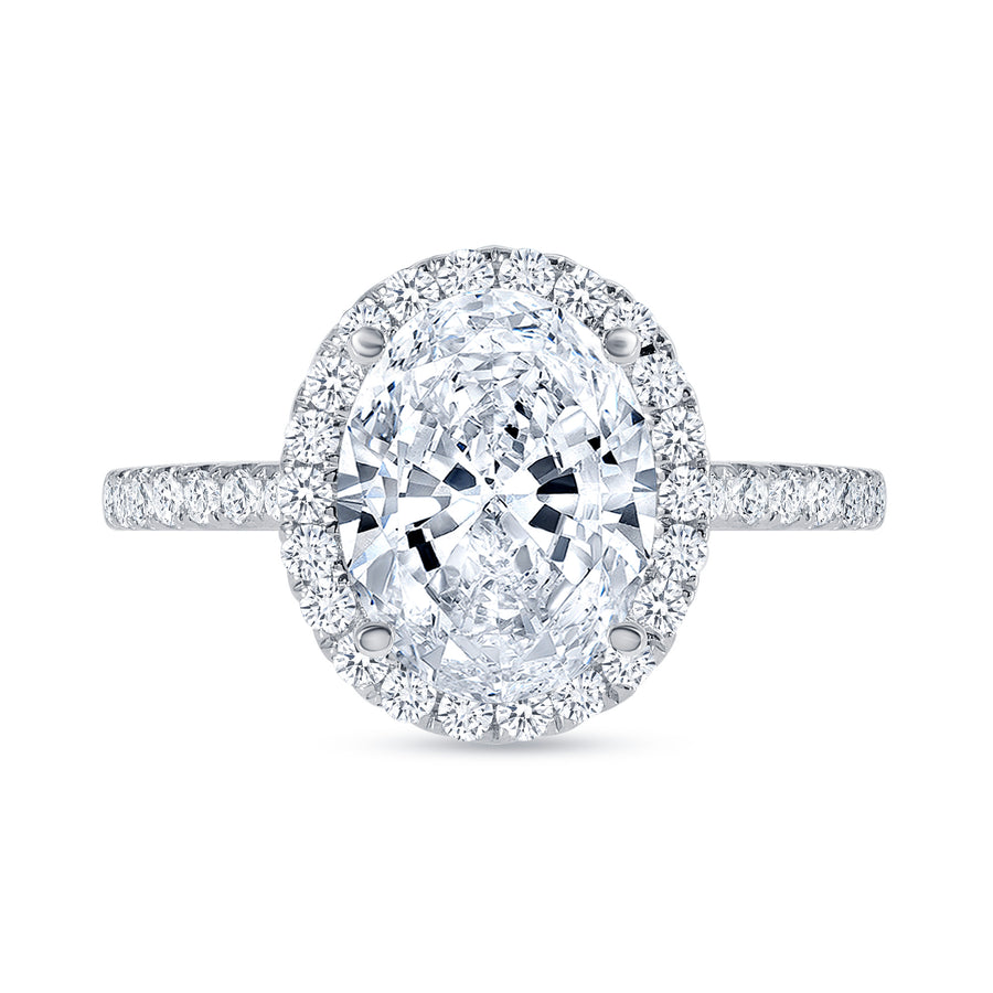 small halo engagement ring white gold
