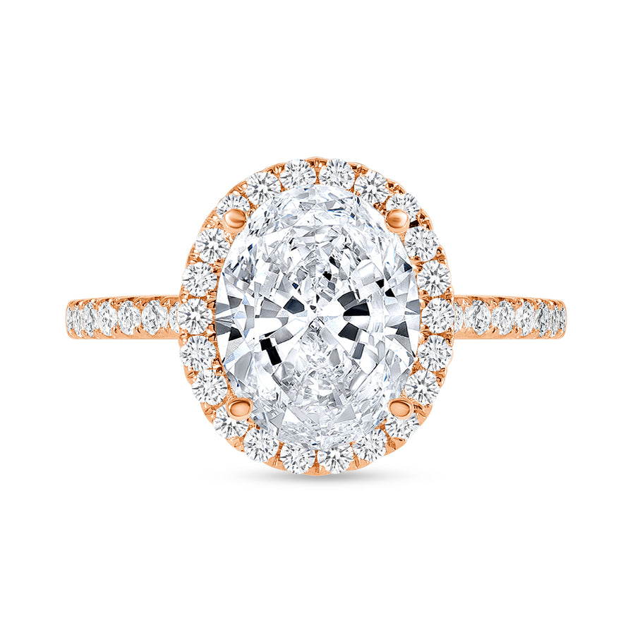 small halo engagement ring rose gold