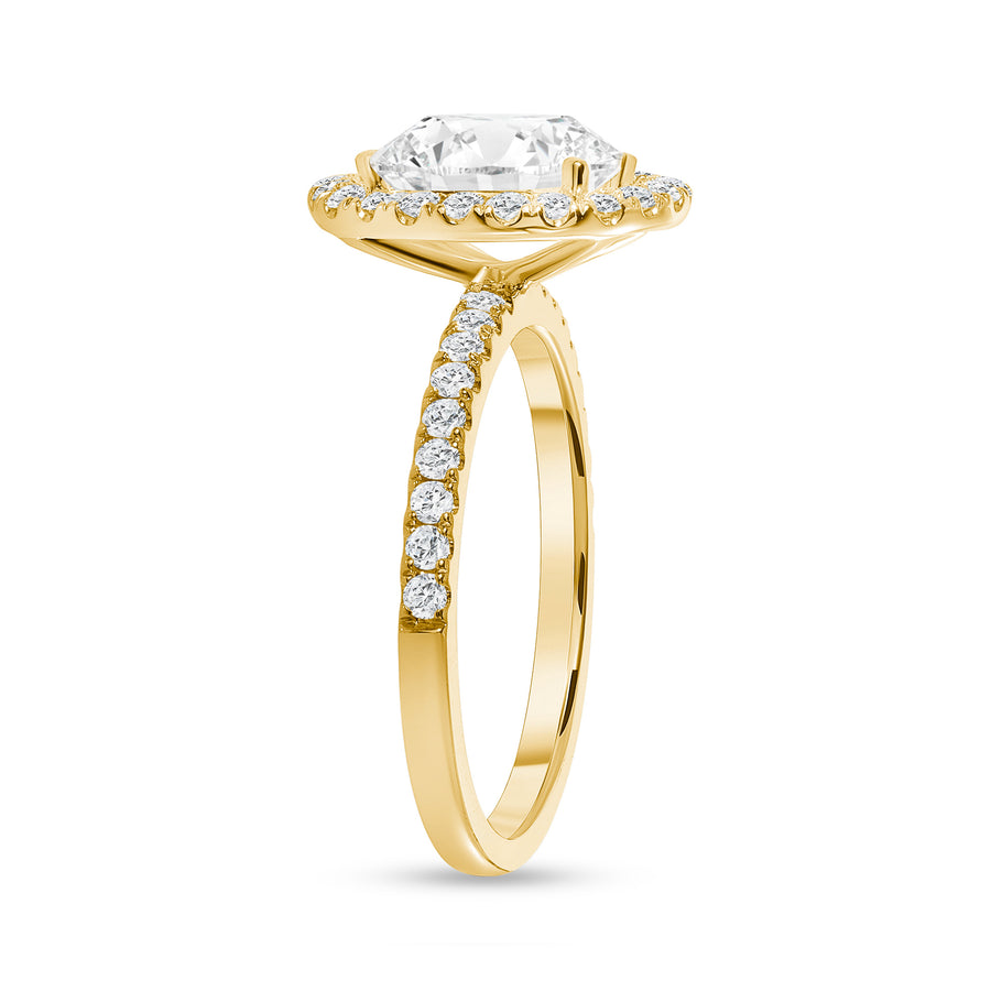 small halo engagement ring gold