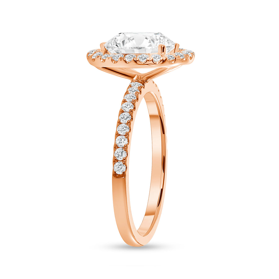 small halo engagement ring rose gold