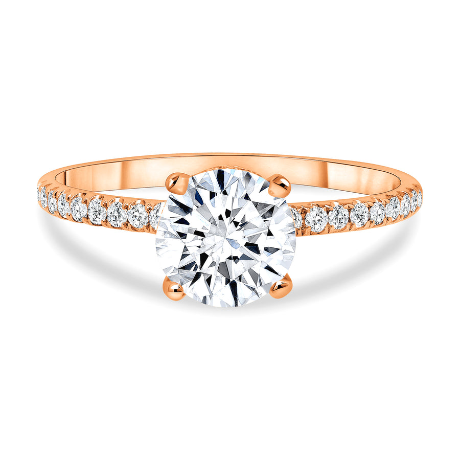 pave diamond engagement ring rose gold