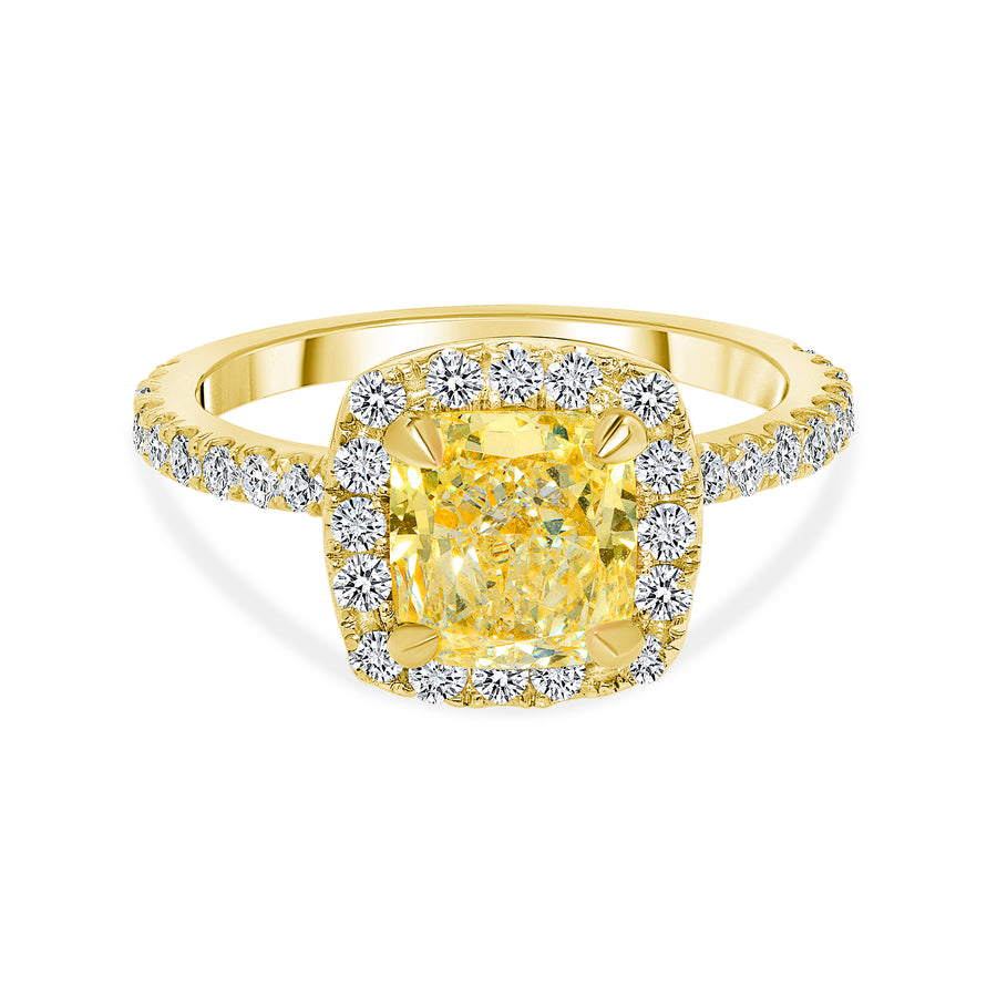 two tone cushion cut engagement rings gold