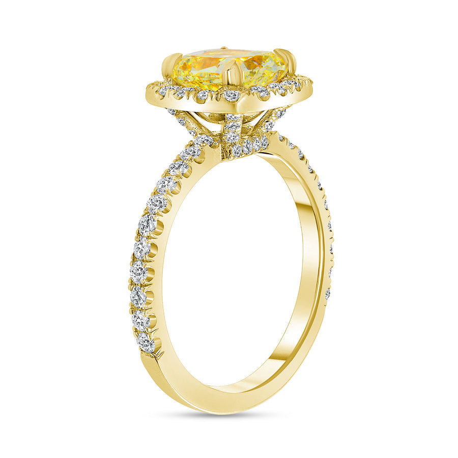 two tone cushion cut engagement rings gold