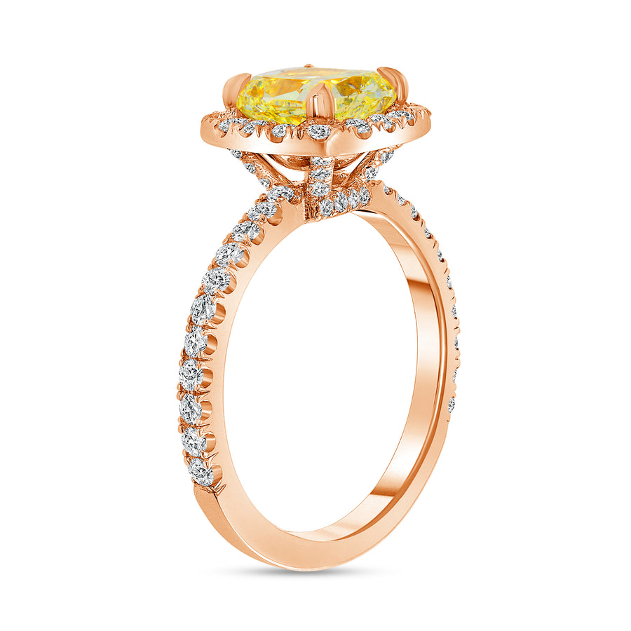 two tone cushion cut engagement rings rose gold