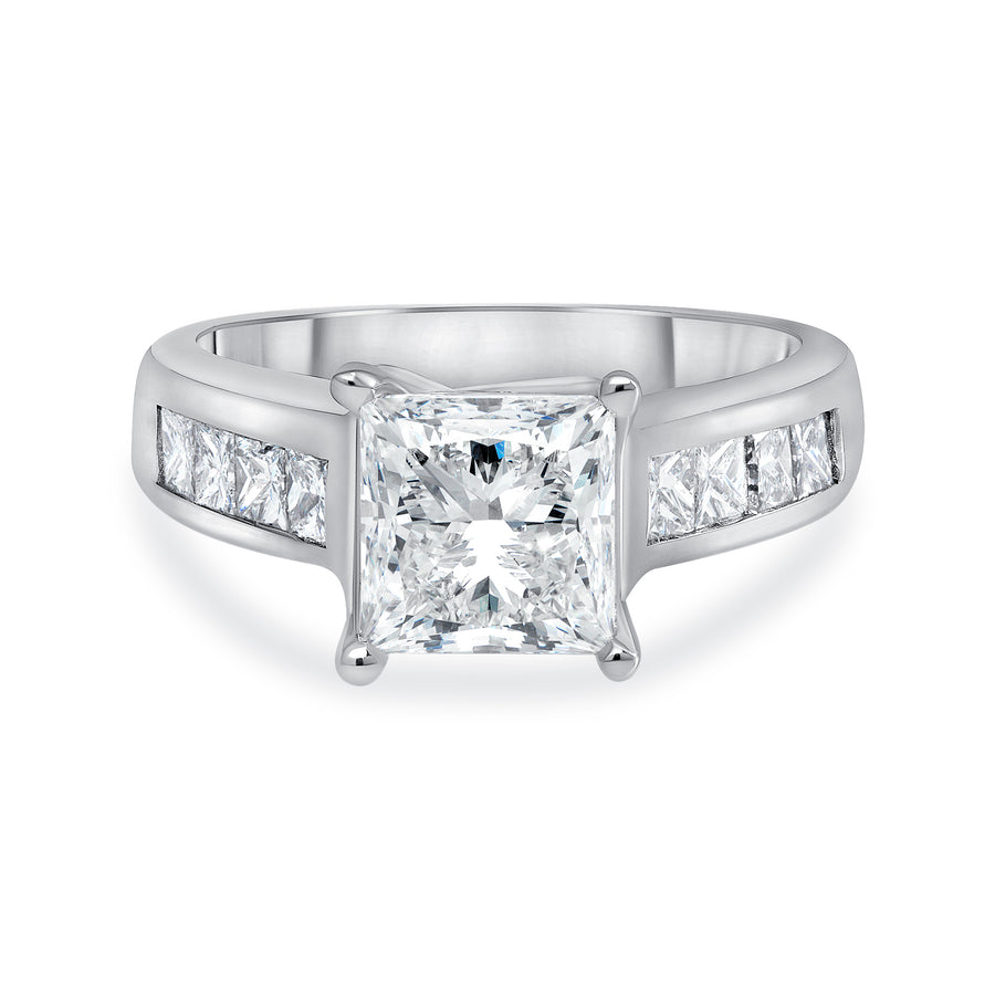 Petite Princess Diamond Bridge Engagement Ring by MDC Diamonds | White