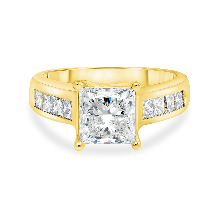 2ct princess cut diamond engagement ring gold