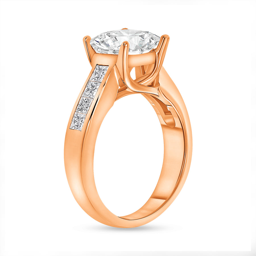 2ct princess cut diamond engagement ring rose gold