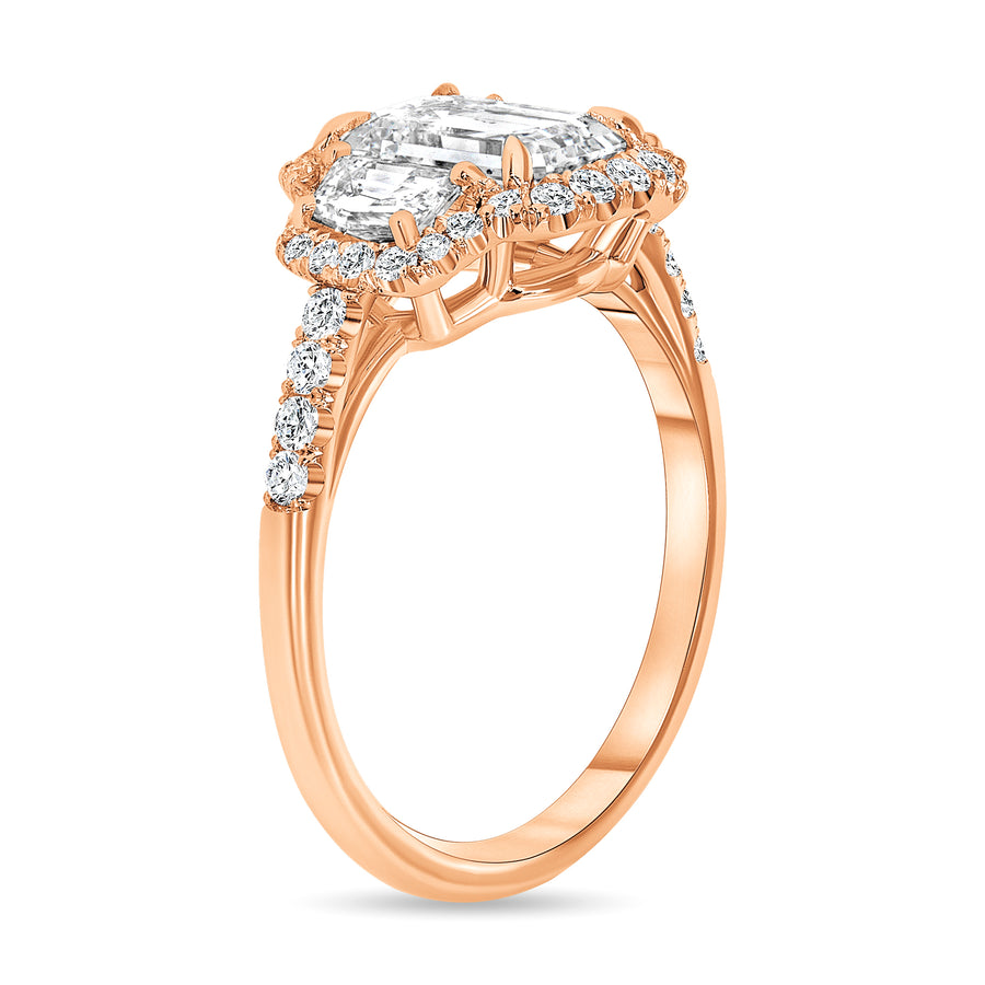 emerald diamond engagement ring rose gold